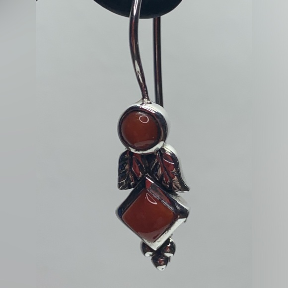 Silpada RARE HTF Sterling Silver Mediterranean Coral Vine French Wire Earrings - Picture 15 of 16